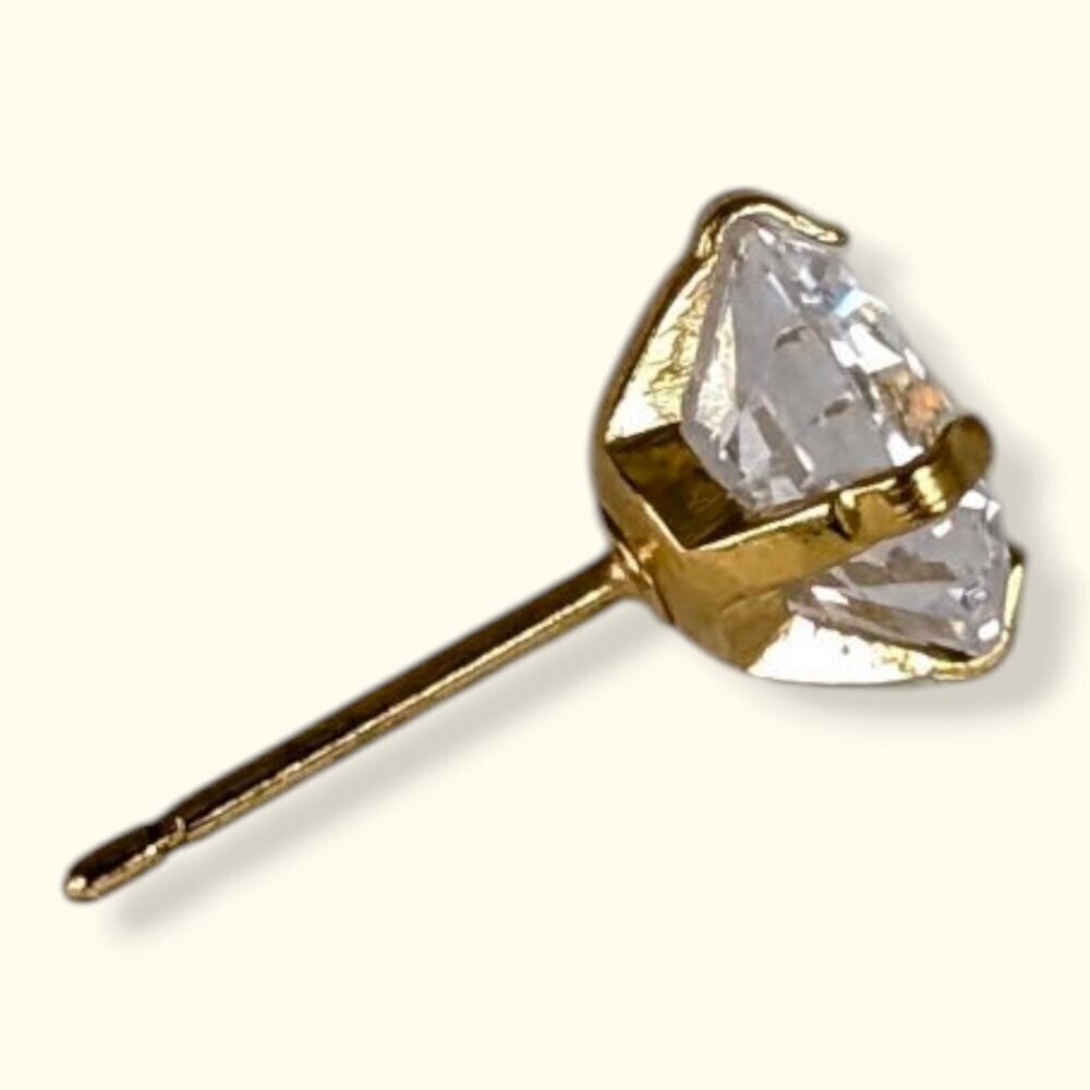 SINGLE Open Gallery Clear Stone Stud Earring - Picture 2 of 7